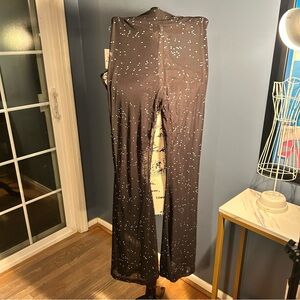 Amazon Flared sheer silver embellishment Pants